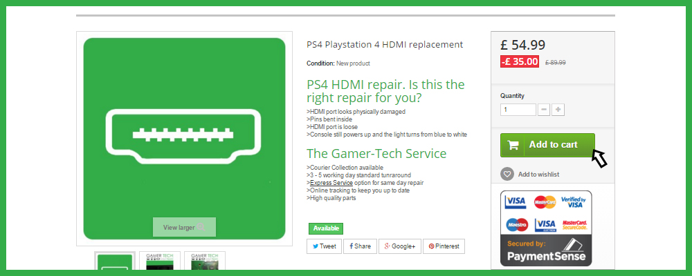 Add PS4 HDMI repair
